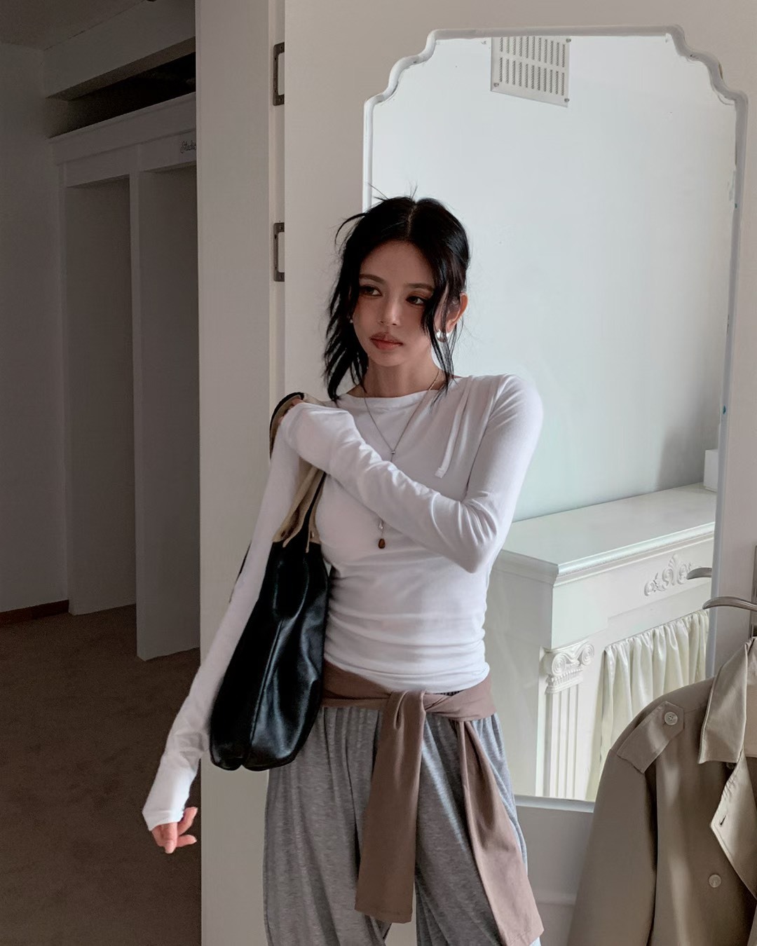 雙面穿綁帶長袖T