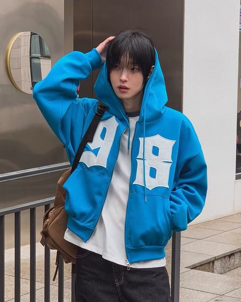 數字連帽拉鍊外套 Weather-036JK