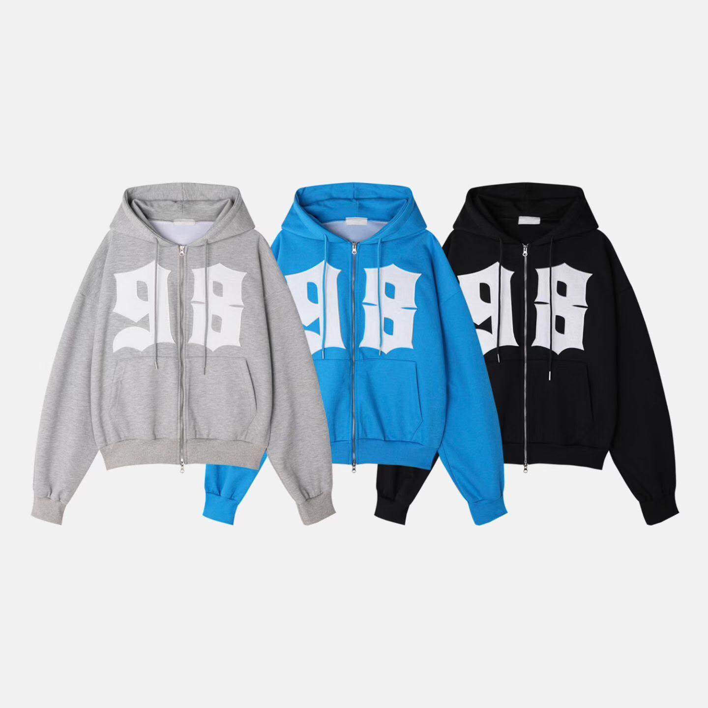 數字連帽拉鍊外套 Weather-036JK
