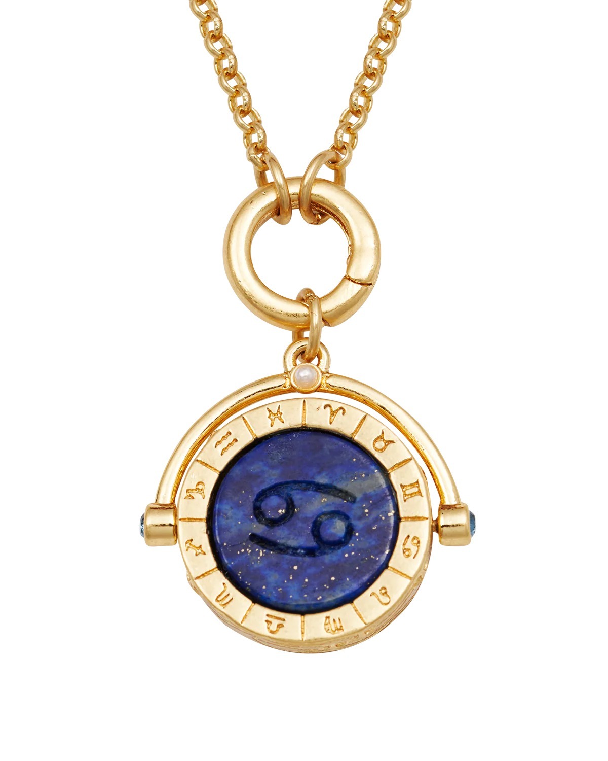 英國代購 FABLE ENGLAND 巨蟹座  Cancer Zodiac Spinner Necklace in Gold 21 June – 22 July