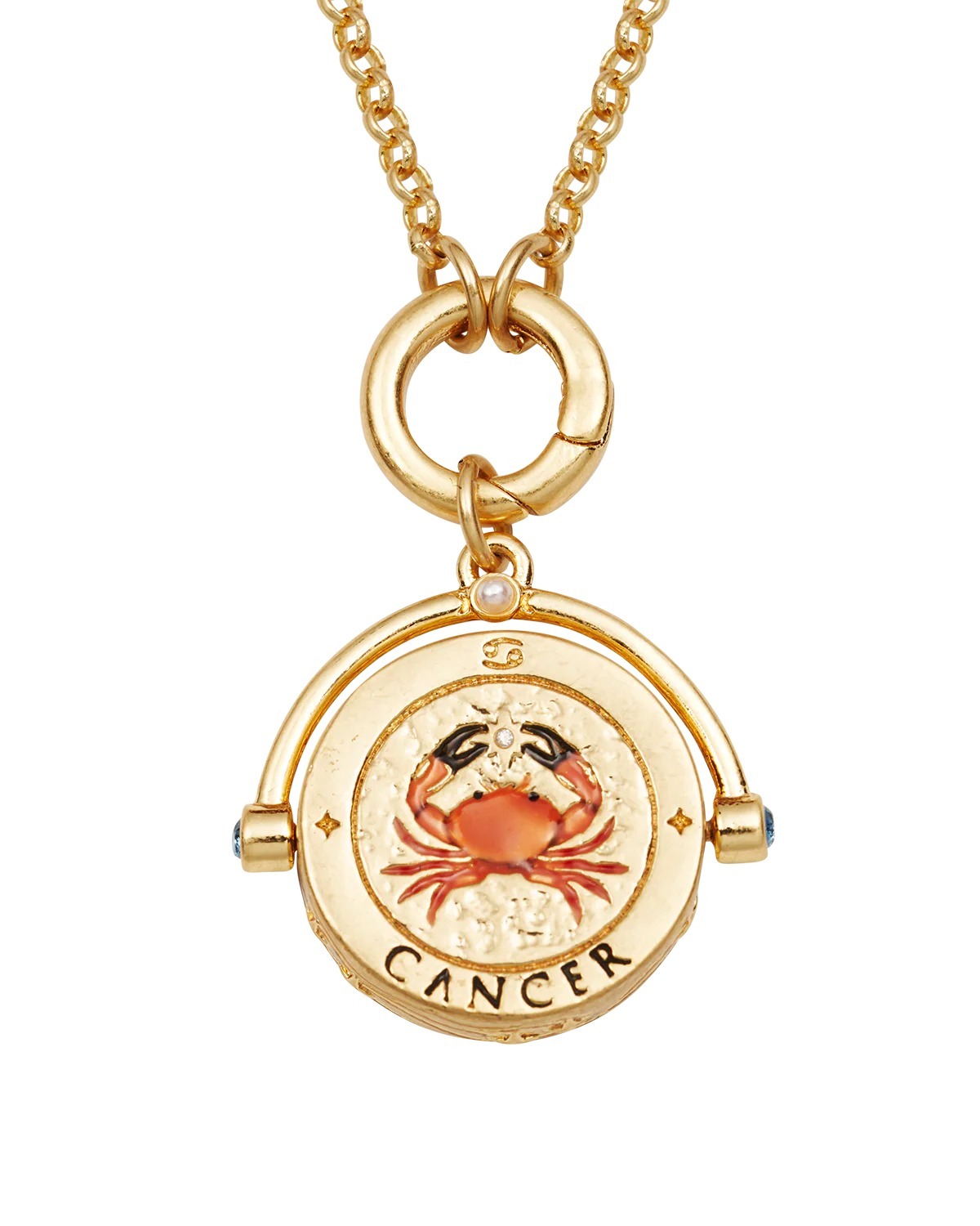 英國代購 FABLE ENGLAND 巨蟹座  Cancer Zodiac Spinner Necklace in Gold 21 June – 22 July