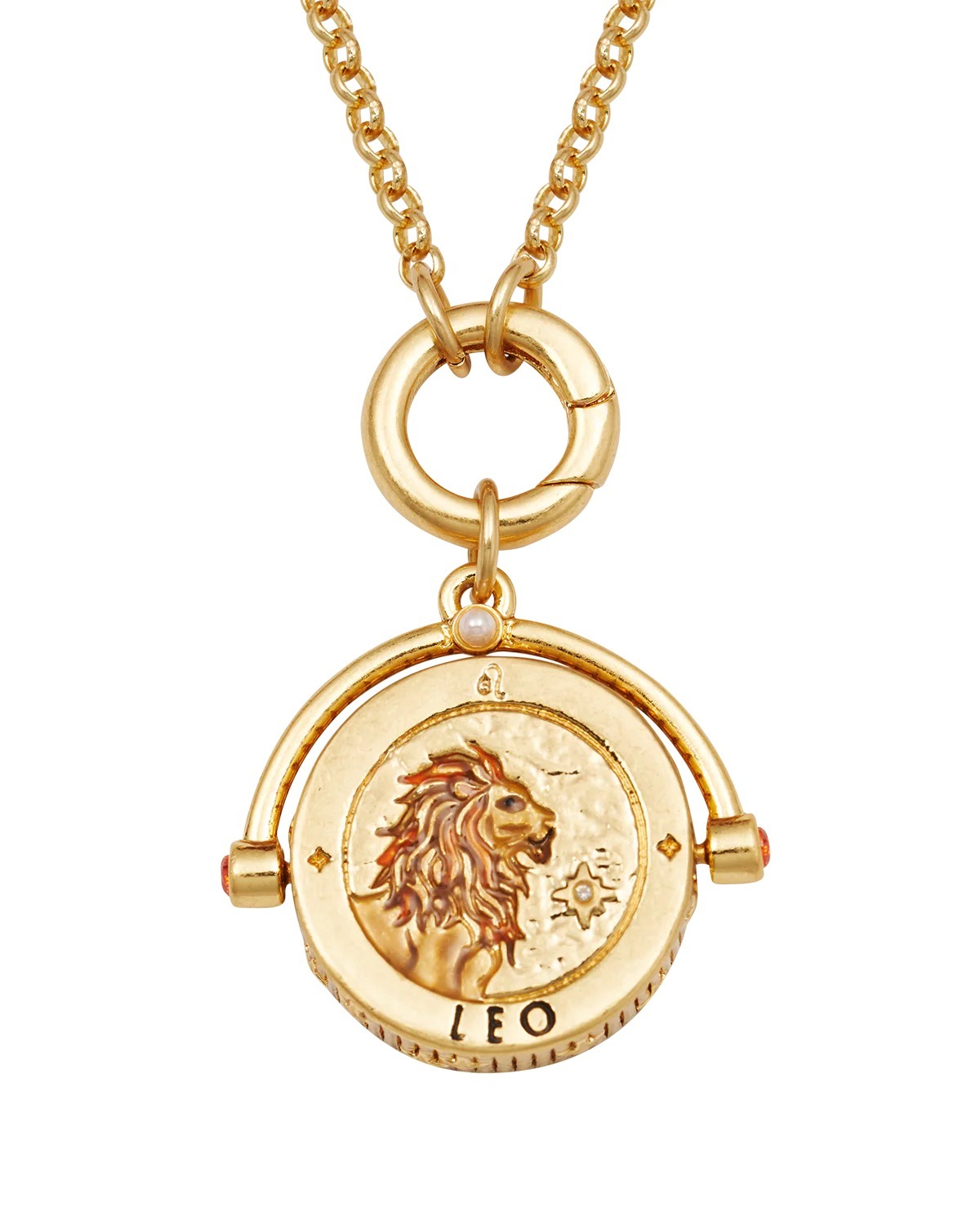 英國代購 FABLE ENGLAND 獅子座 Leo Zodiac Spinner Necklace in Gold 23 July – 22 August