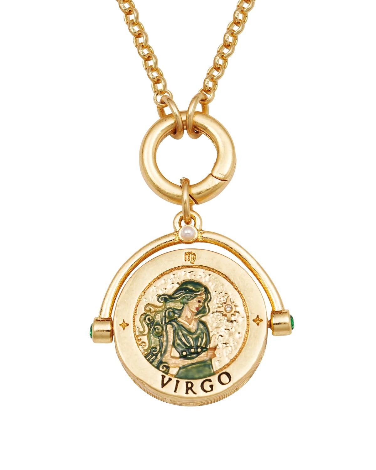 英國代購 FABLE ENGLAND  處女座  Virgo Zodiac Spinner Necklace in Gold 23 August – 22 September
