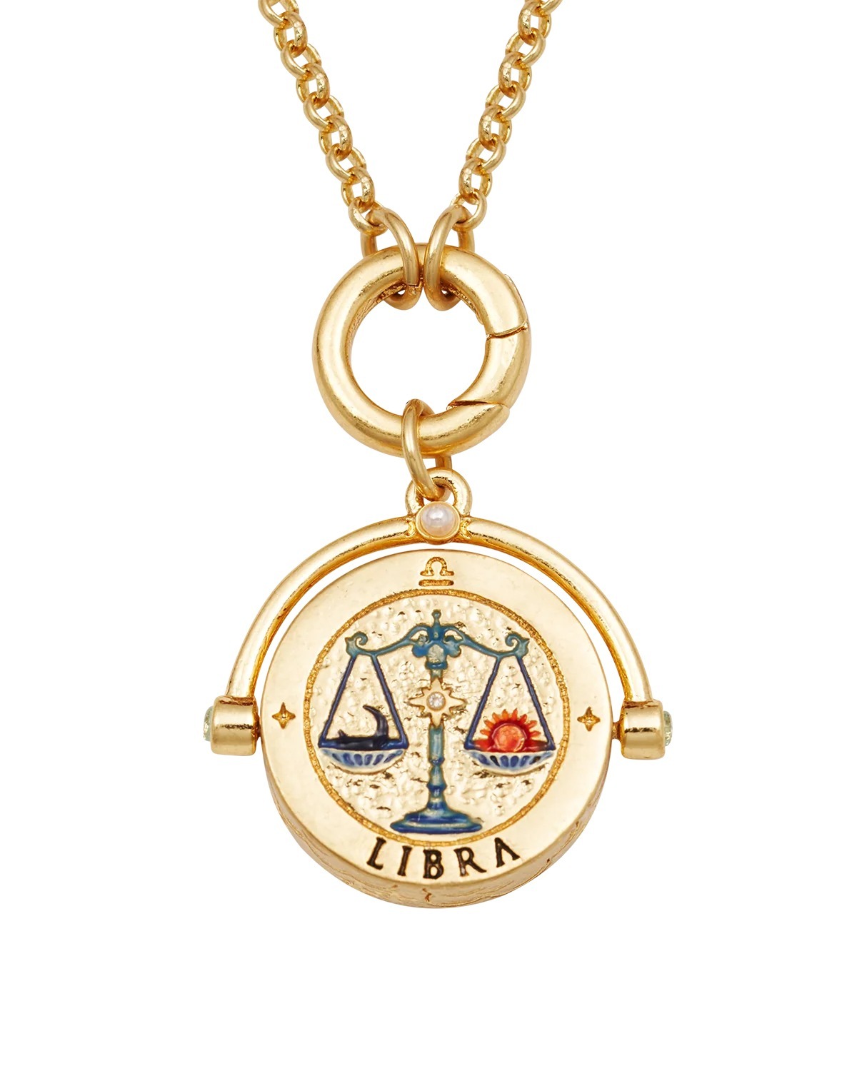 英國代購 FABLE ENGLAND 天秤座  Libra Zodiac Spinner Necklace in Gold 23 September – 22 October