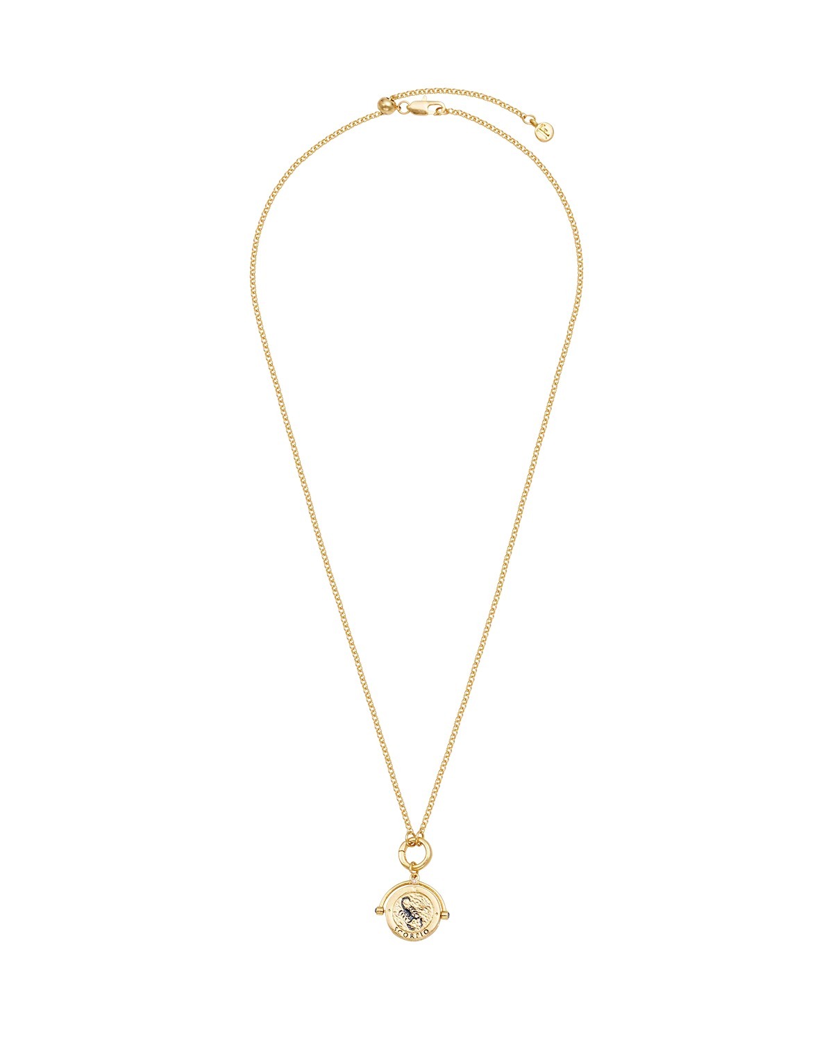 英國代購 FABLE ENGLAND 天蠍座 Scorpio Zodiac Spinner Necklace in Gold  23 October – 21 November