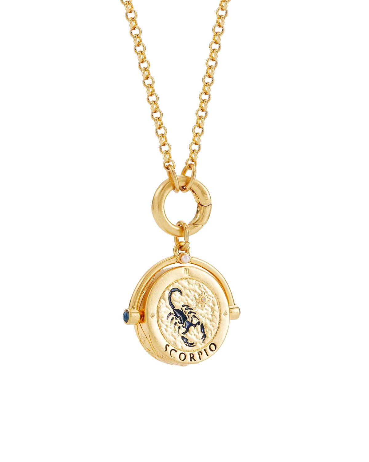 英國代購 FABLE ENGLAND 天蠍座 Scorpio Zodiac Spinner Necklace in Gold  23 October – 21 November