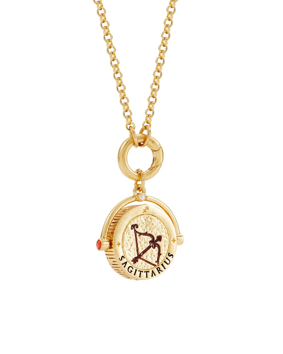 英國代購 FABLE ENGLAND 射手座 Sagittarius Zodiac Spinner Necklace in Gold  22 November – 21 December