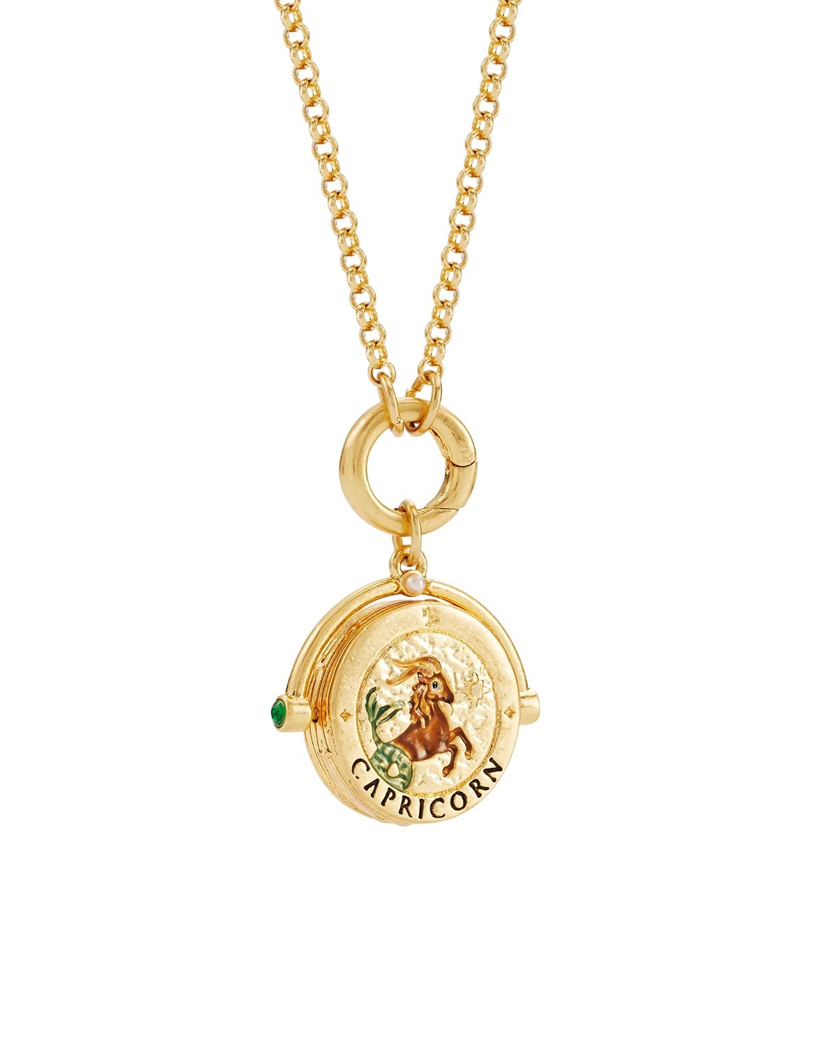 英國代購 FABLE ENGLAND 摩羯座 Capricorn Zodiac Spinner Necklace in Gold 22 December – 19 January