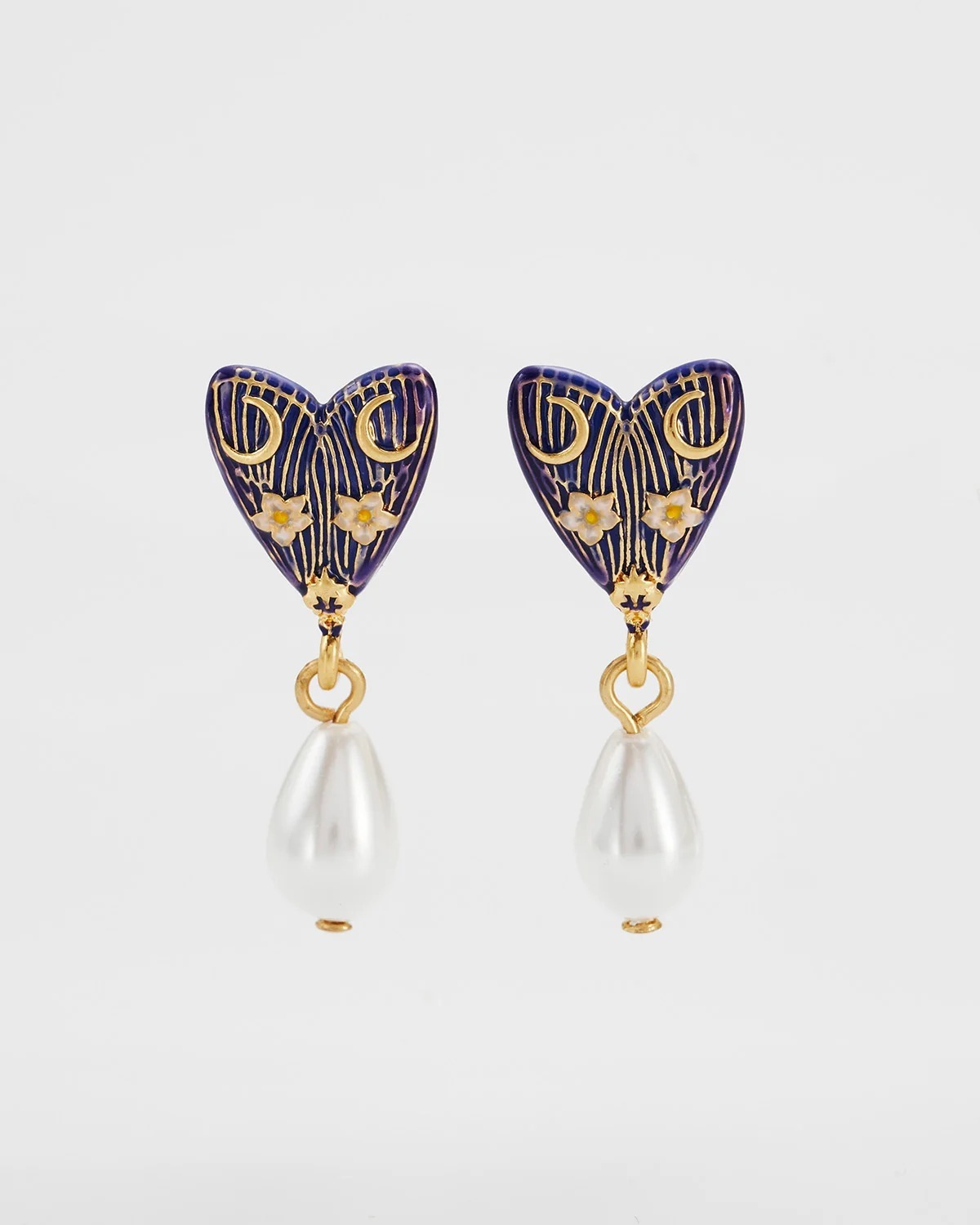 英國代購 FABLE ENGLAND Jasmine Moon Butterfly Pearl Earrings