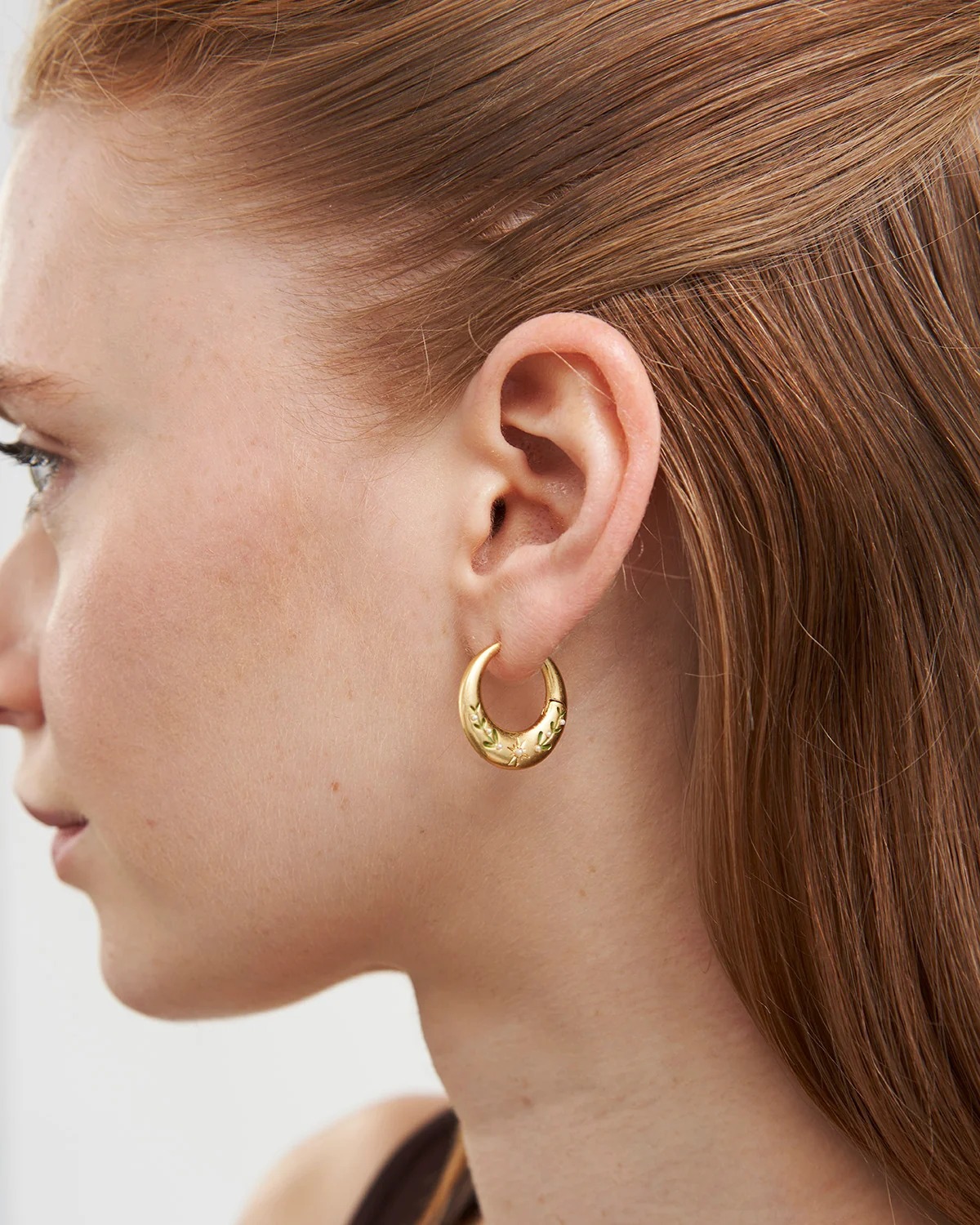 英國代購 FABLE ENGLAND Niva Mistletoe Hoop Earrings 槲寄生珍珠圓環耳環
