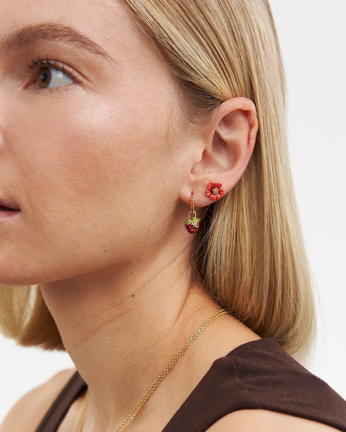 英國代購 FABLE ENGLAND Red Blossom Earrings