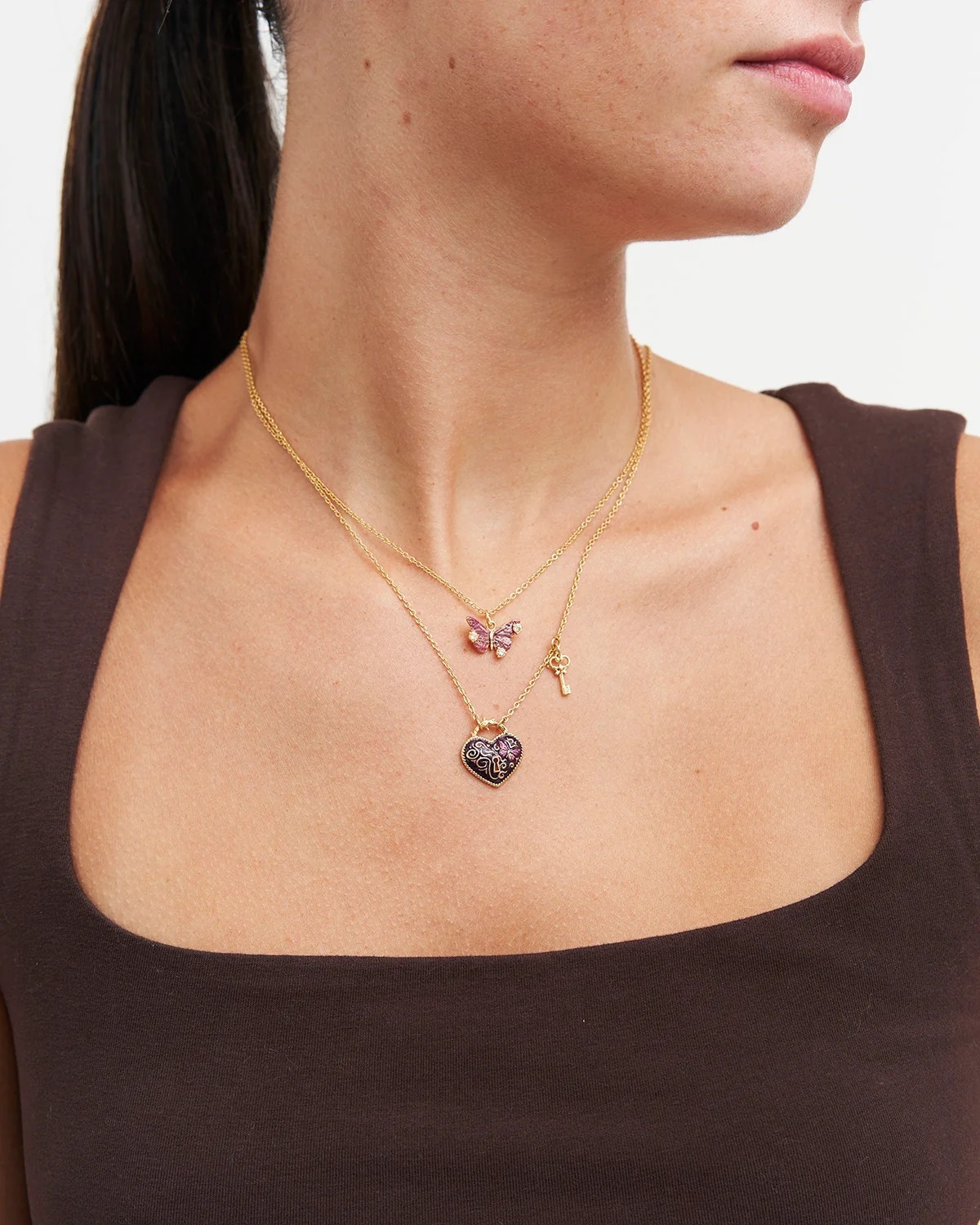 英國代購 FABLE ENGLAND Eve Heart Lock & Key Necklace
