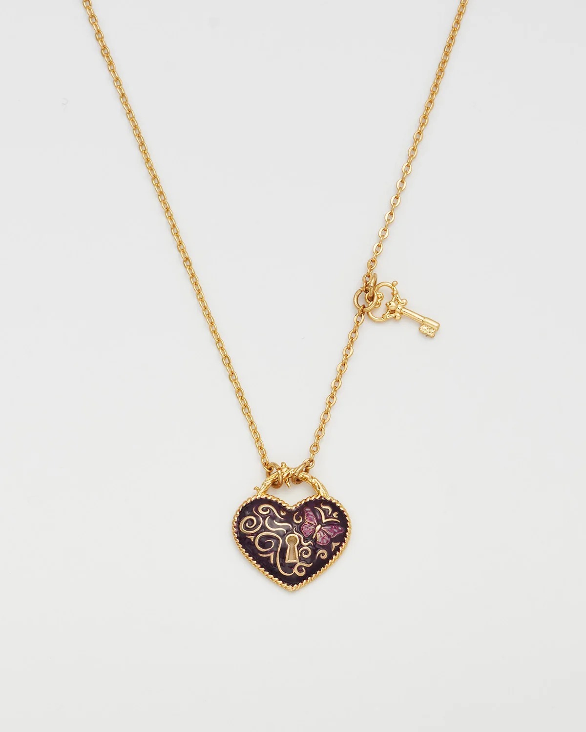 英國代購 FABLE ENGLAND Eve Heart Lock & Key Necklace