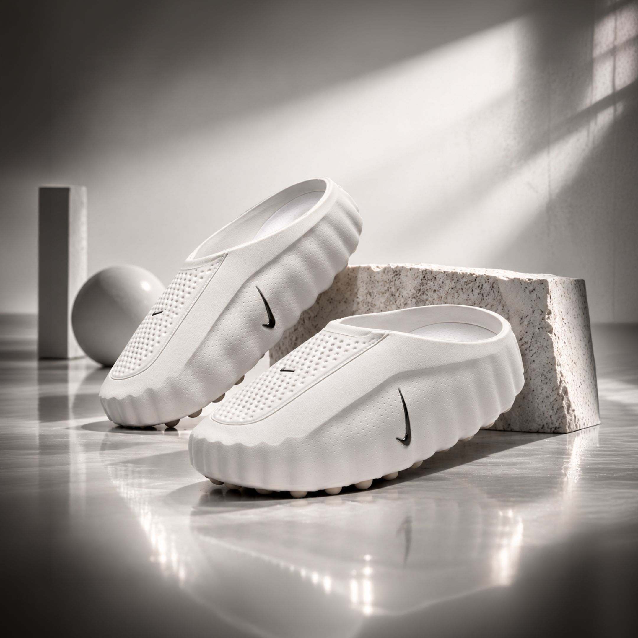 NICEDAY 代購 Nike Mind 001 白 純白 奶油 白色 按摩 拖鞋 女款 HQ4309-101