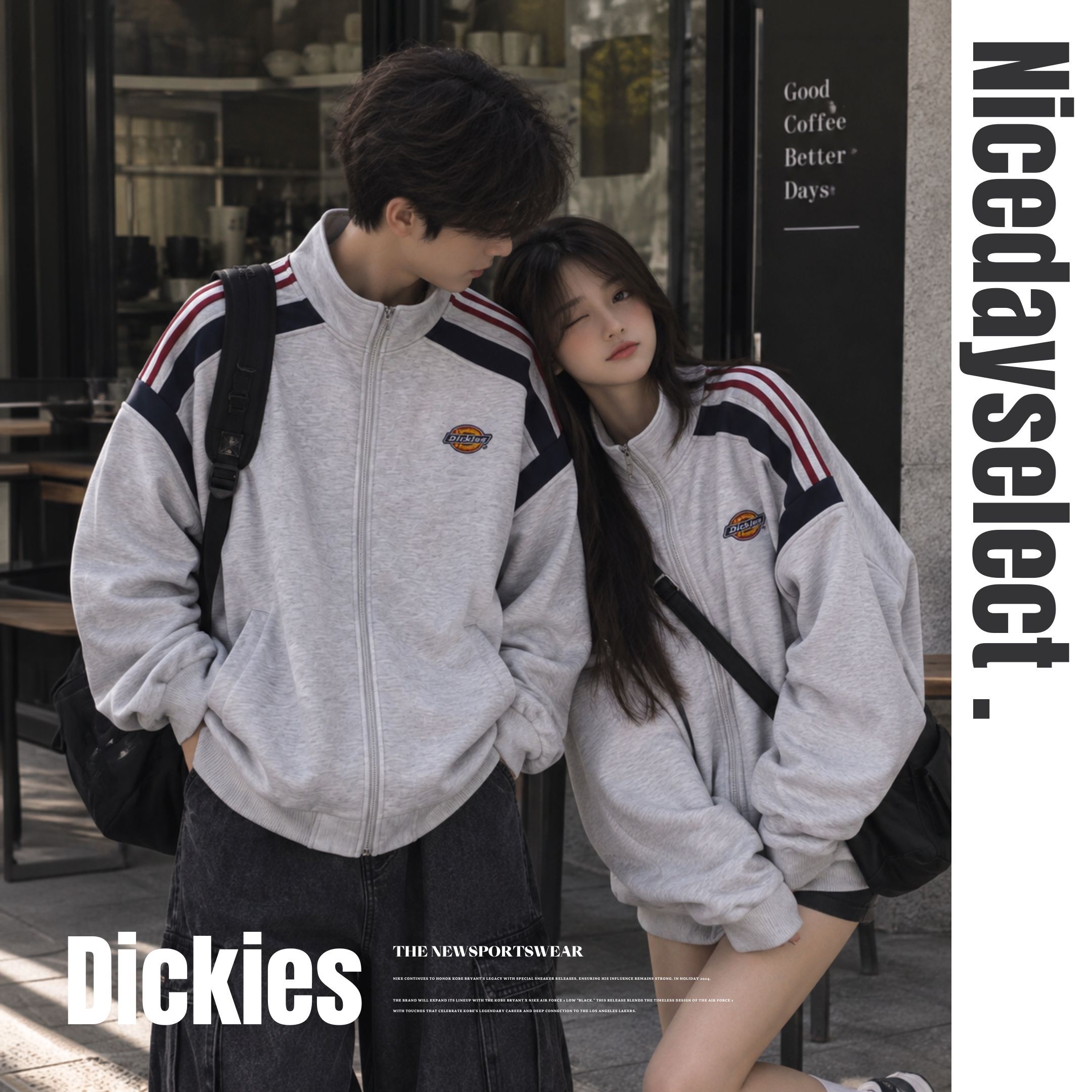 NICEDAY 服飾 代購 Dickies Logo 外套 簡約 夾克 灰 白 黑 秋冬 工裝 復古
