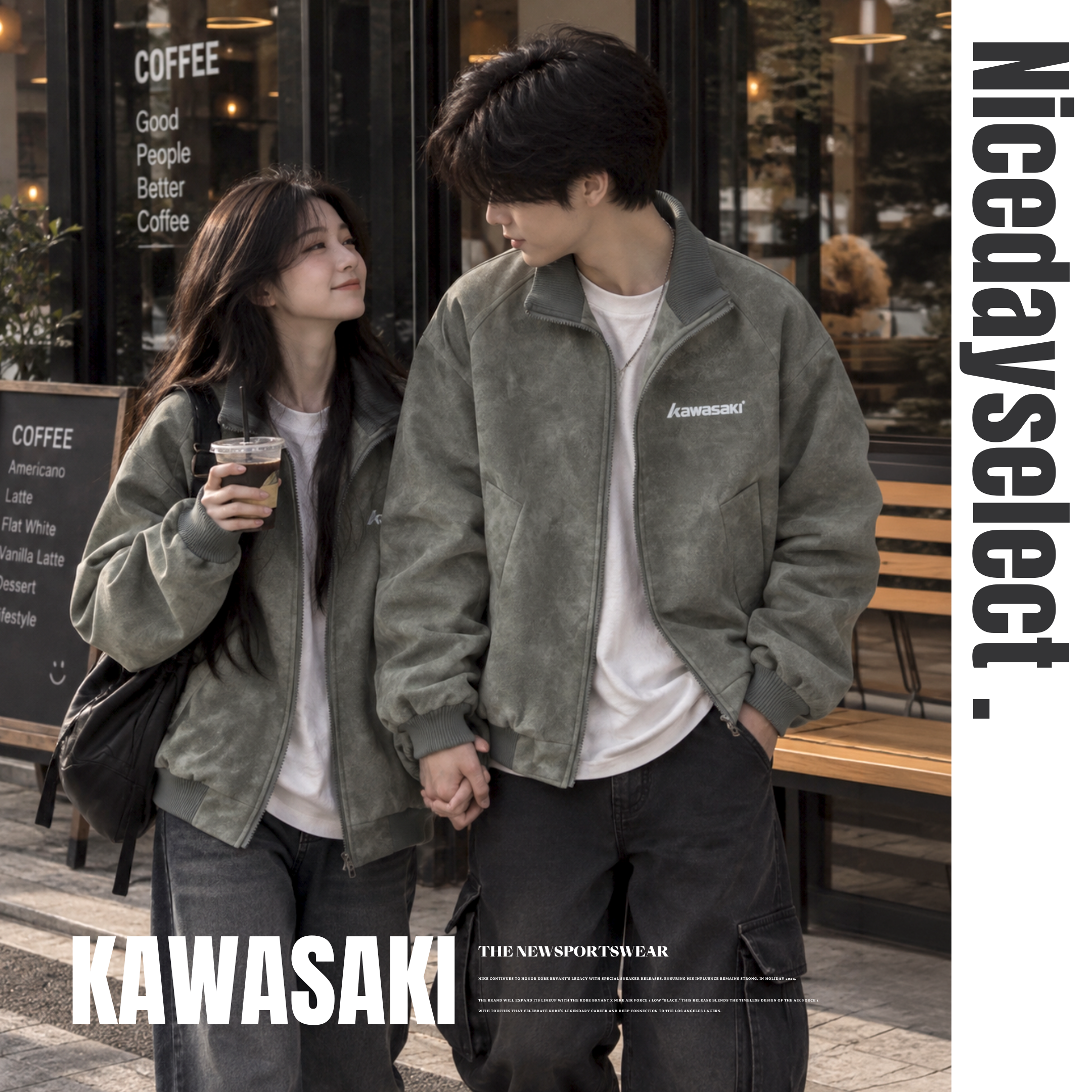NICEDAY 服飾 代購 Kawasaki 川崎 外套 秋冬 防風 黑 棕 綠 長袖 夾克 美式 復古