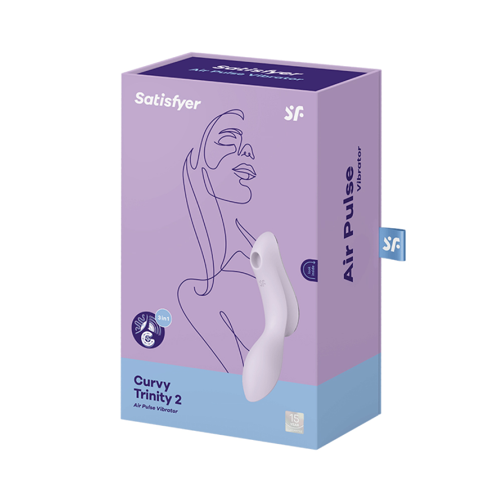 Satisfyer｜ Curvy Trinity 2 陰蒂吸吮 震動按摩棒 (粉紫)