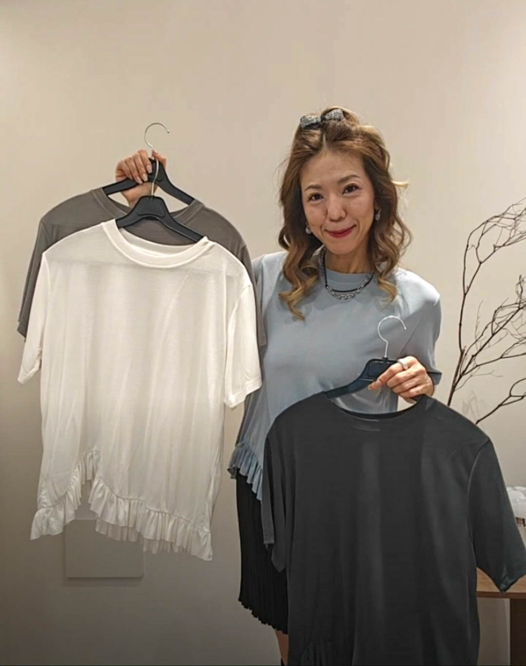 💍K8256  ▶️下荷葉不規則設計上衣 👉B:108-140cm L:54/64cm
