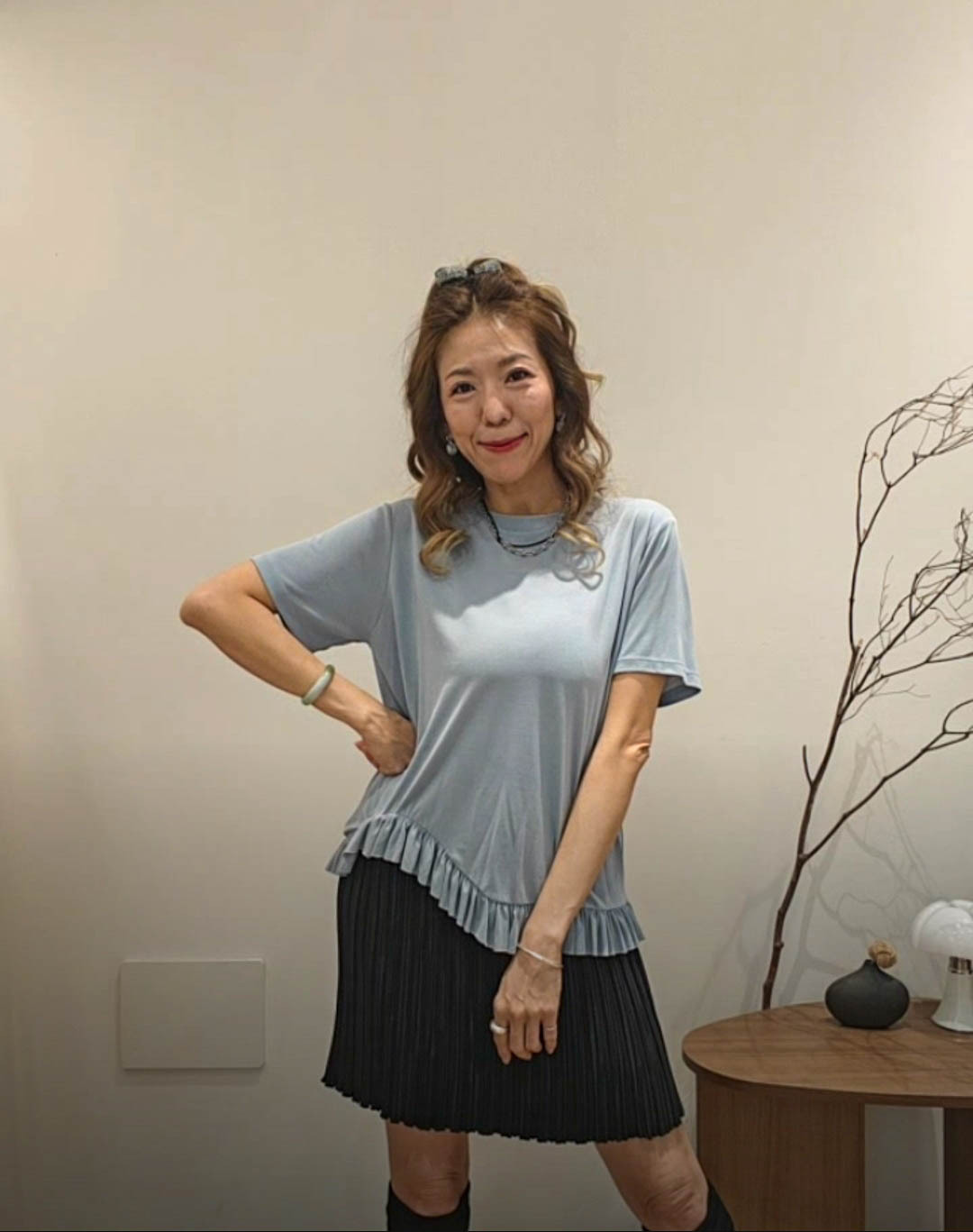💍K8256  ▶️下荷葉不規則設計上衣 👉B:108-140cm L:54/64cm