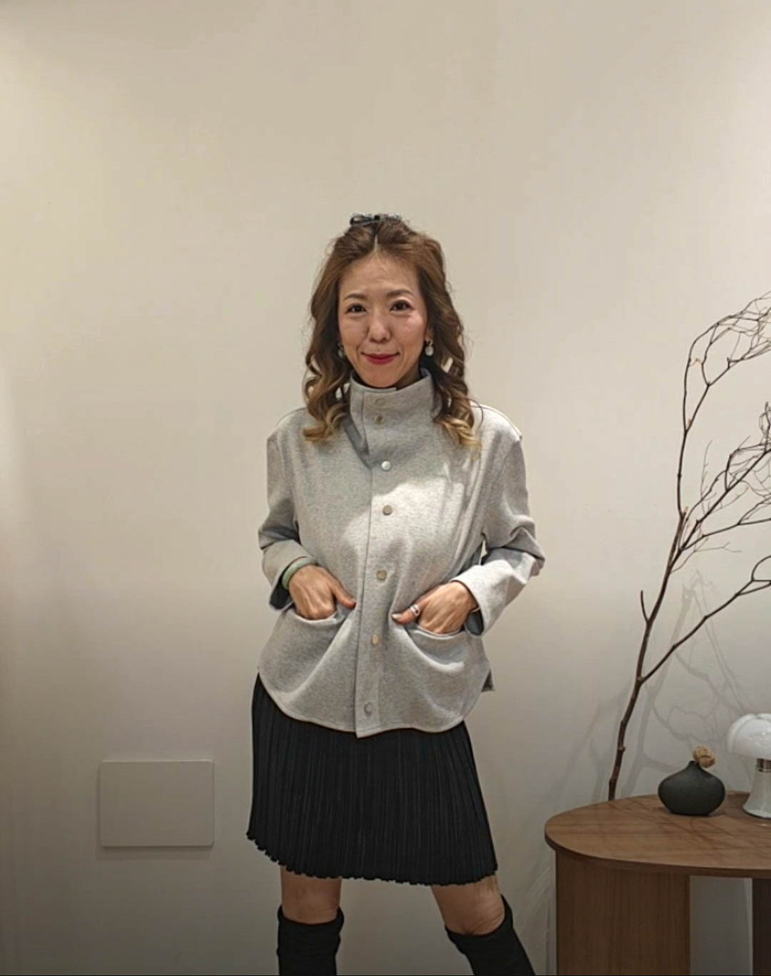💍K8259  ▶️立領排扣大外套 👉B:108cm L:60cm