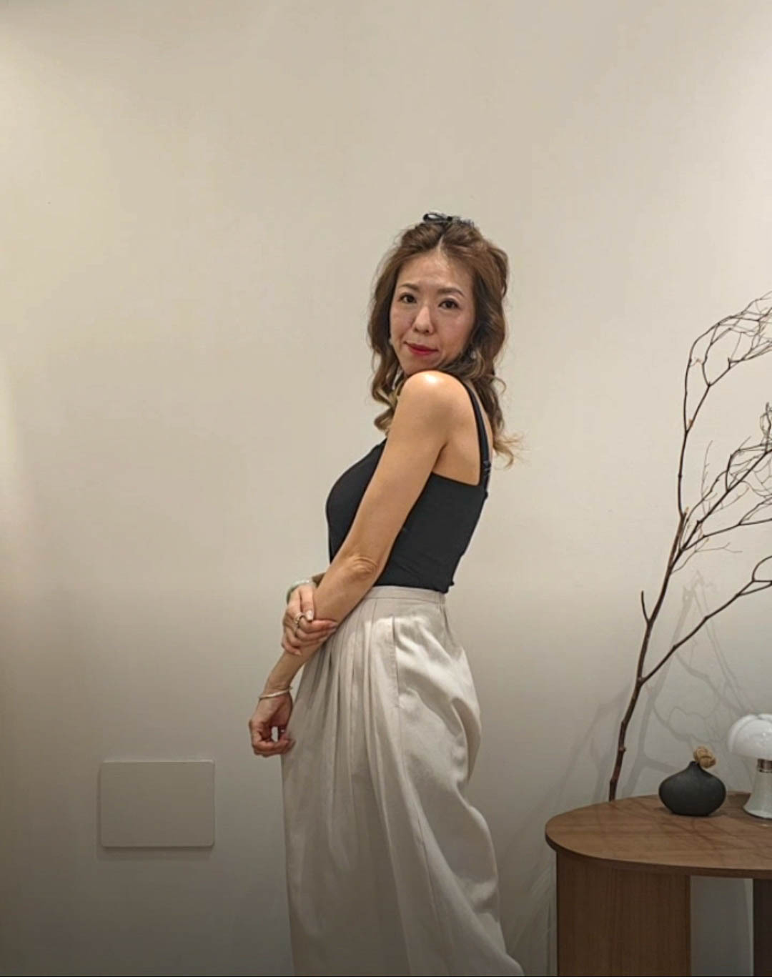 💍K8264  ▶️單扣打摺寬長褲 👉W:64-80cm H:156cm L:97cm