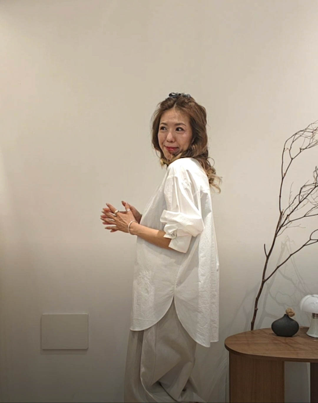 💍K8266  ▶️立體圓圓領長版襯衫 👉B:122cm L:79cm