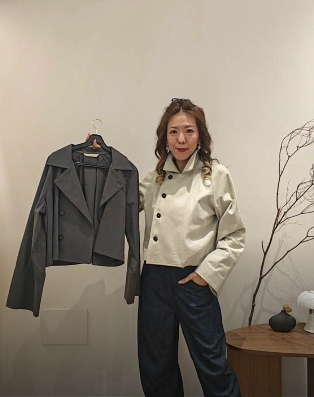 💍K8263  ▶️不對稱排扣寬袖外套 👉B:118cm L:52cm