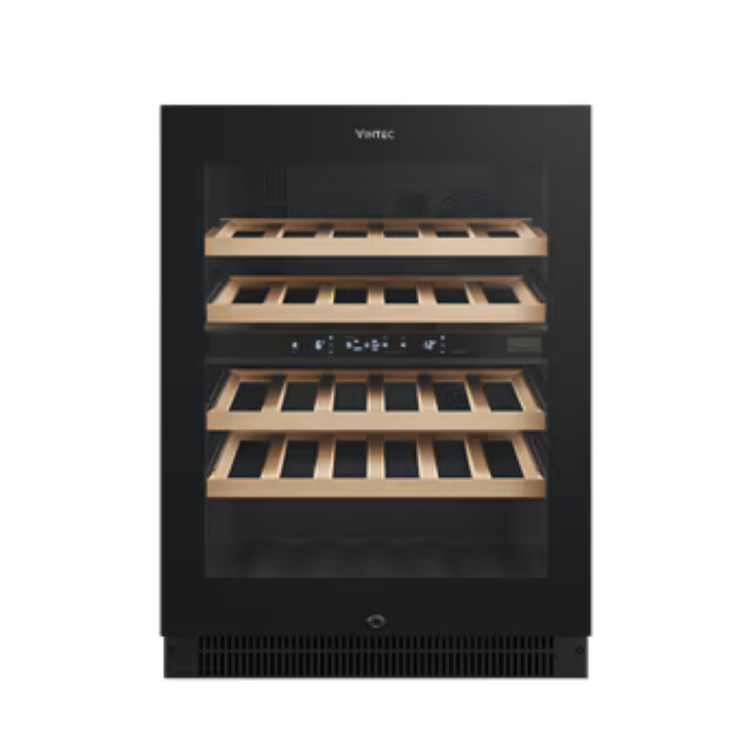 VINTEC | VWD820SCB-X | 4 Wooden Shelves | Dual Zone