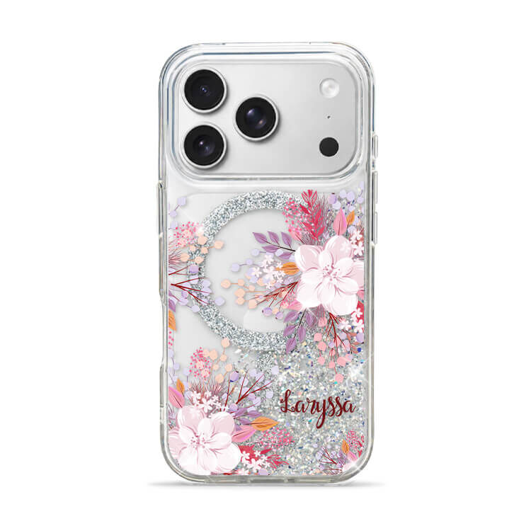 淡粉櫻花 閃耀銀河貝拉殼 (MagSafe) - (訂製名字) iPhone客製化手機殼
