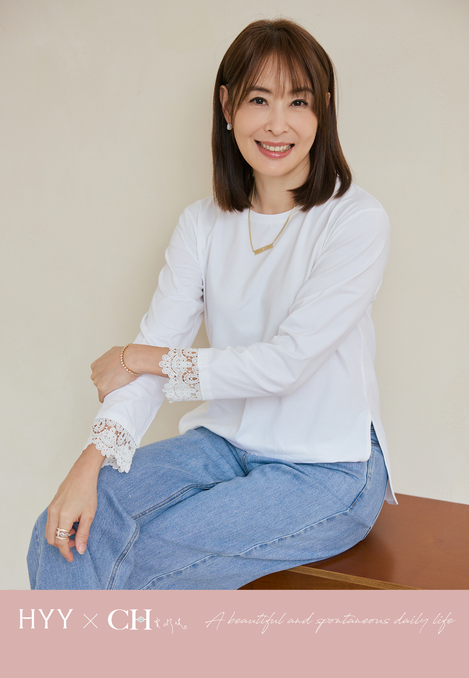 CH聯名系列-袖口拼接蕾絲長袖上衣-2色