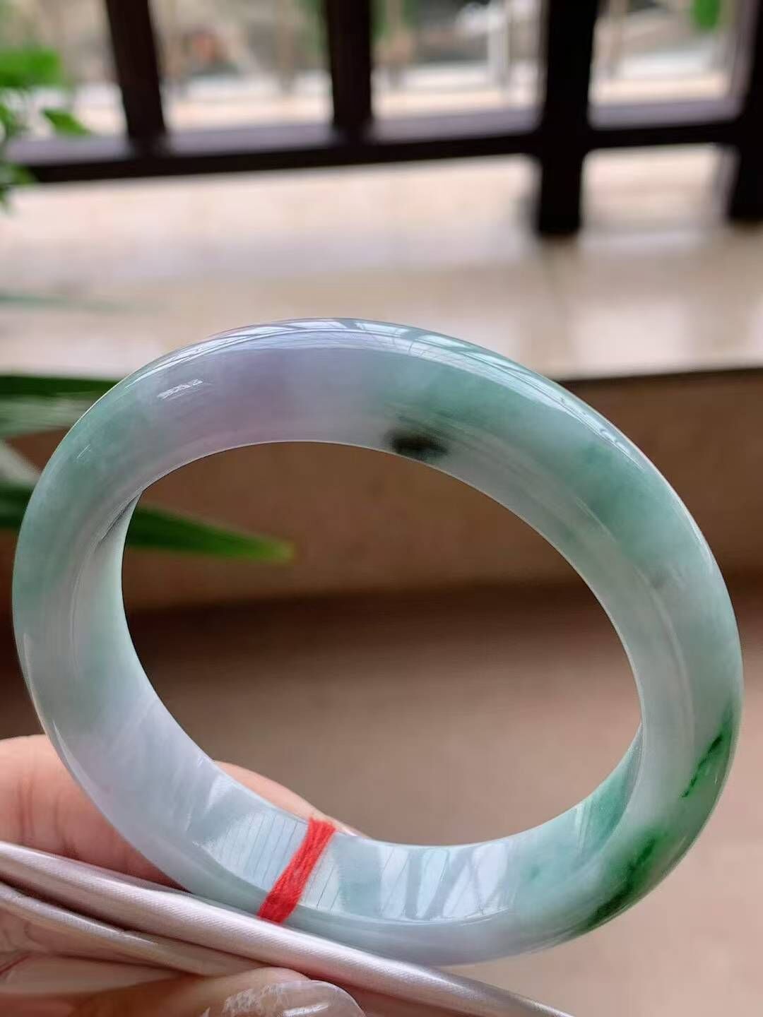 95246 58.8mm老種冰飄綠翡翠正圈手鐲 (58-60)