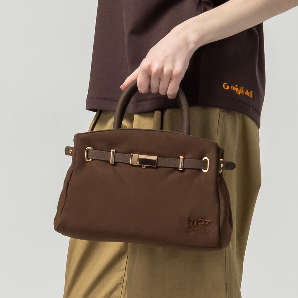 Swedish Cloud Bag Collection | Water-Repellent Cloud Crossbody Bag with Leather Buckle (Chocolate)