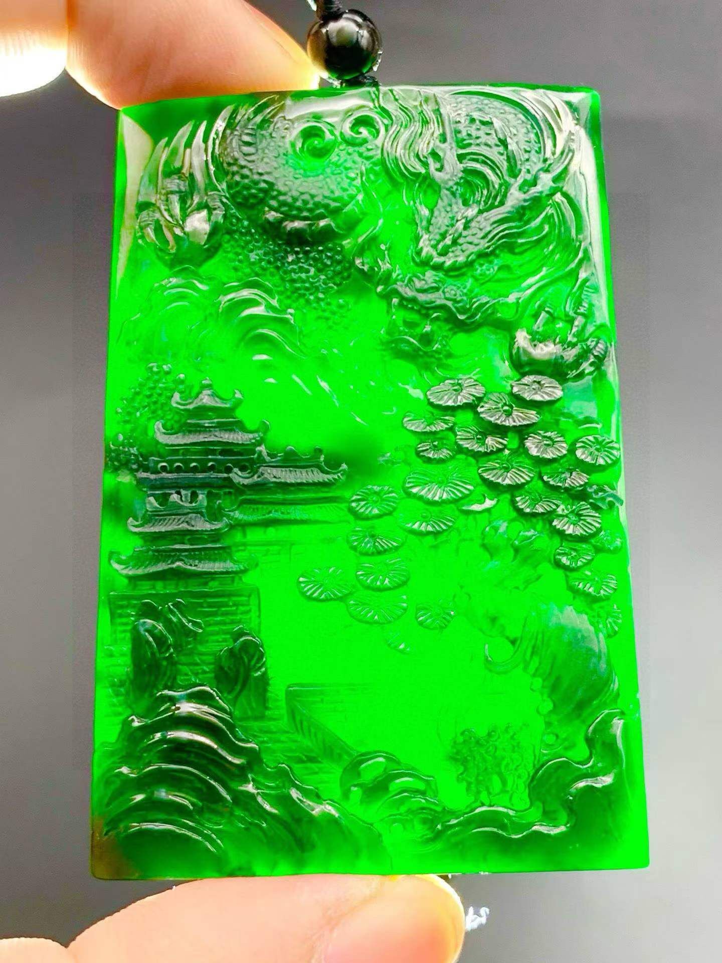 翡翠墨翠府上有龍,天然翡翠A玉, 緬甸玉, Jade, Jadeite