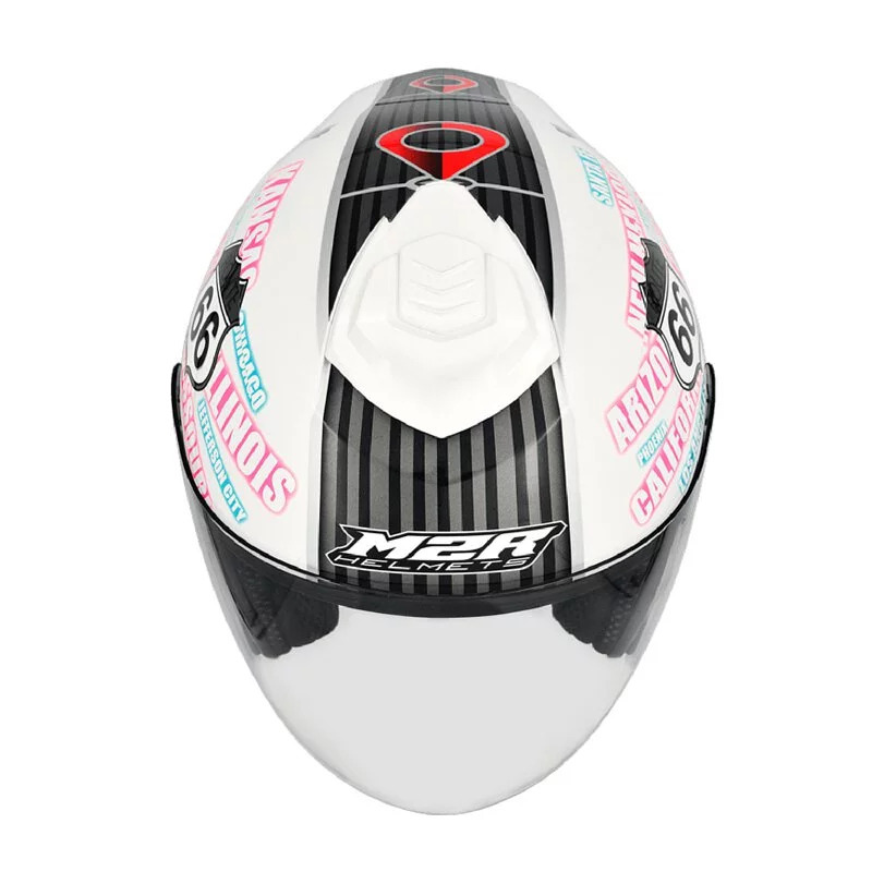 M2R FR-2 紀念款  66號公路 珍珠白 3/4罩 安全帽 雙鏡片 排齒釦
