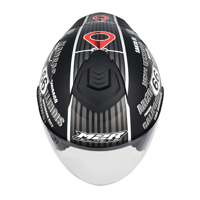 M2R FR-2 紀念款  66號公路 消光黑 3/4罩 安全帽 雙鏡片 排齒釦