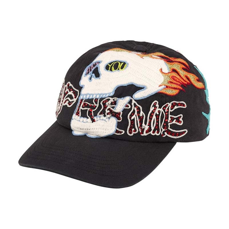 Supreme WFST 6-Panel Cap Black 刺繡 水鑽 6片帽 帽子 黑色 FW26H57-BK [台灣現貨]