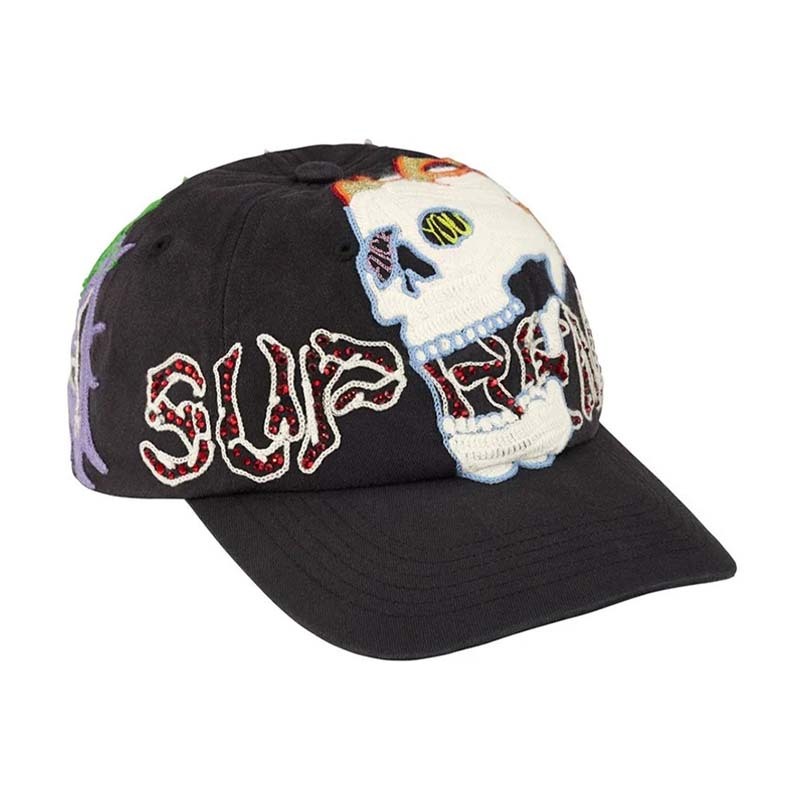Supreme WFST 6-Panel Cap Black 刺繡 水鑽 6片帽 帽子 黑色 FW26H57-BK [台灣現貨]