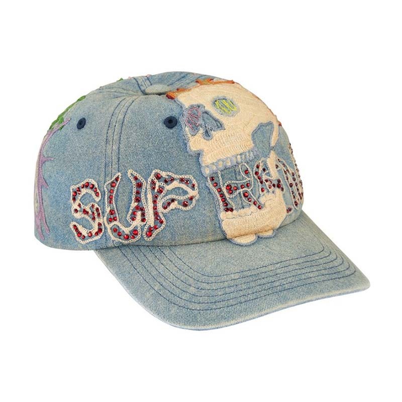 Supreme WFST 6-Panel Cap Denim 刺繡 水鑽 6片帽 帽子 藍色 FW26H57-DM [台灣現貨]