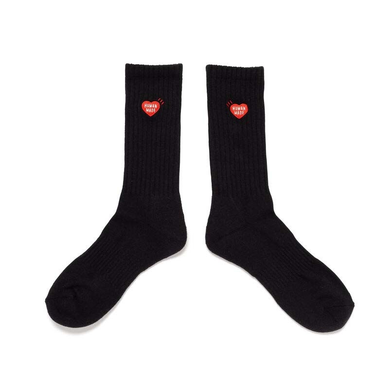 HUMAN MADE PILE SOCKS BLACK 襪子 長襪 愛心 黑色 HM00GD008-BK [台灣現貨]