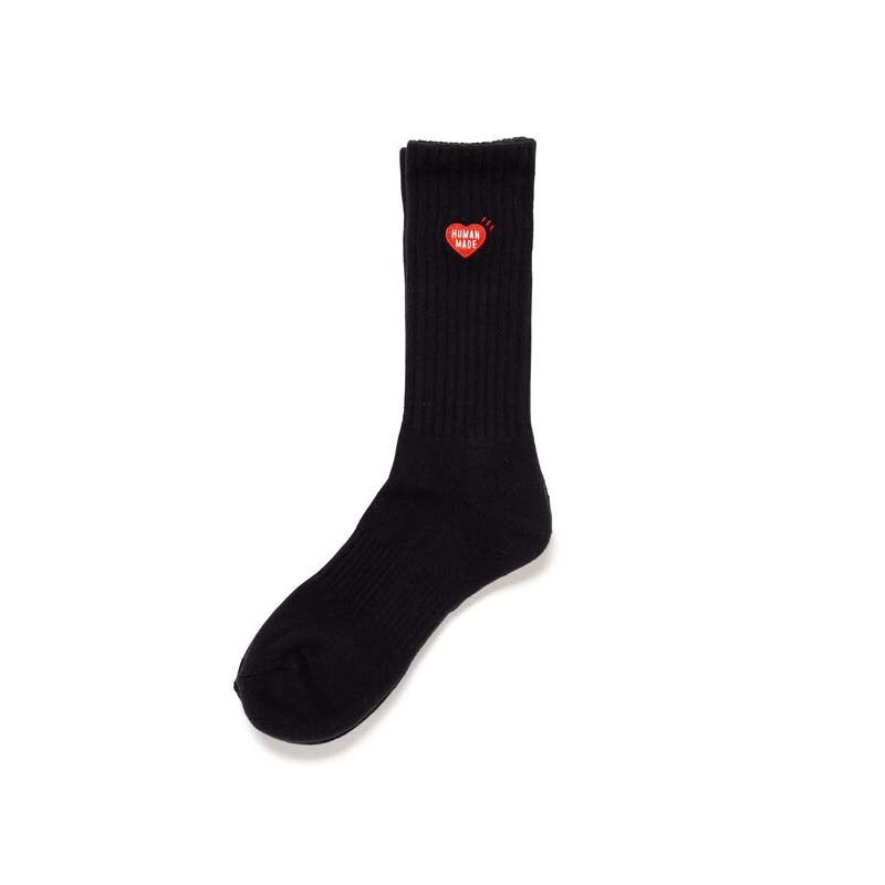 HUMAN MADE PILE SOCKS BLACK 襪子 長襪 愛心 黑色 HM00GD008-BK [台灣現貨]