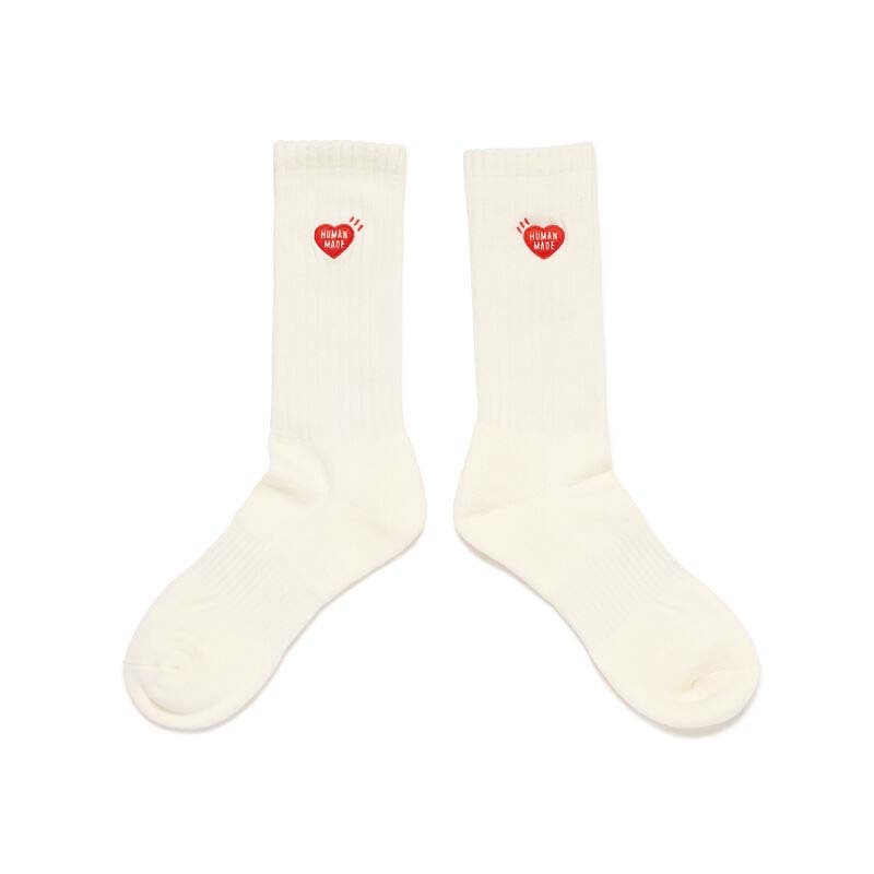 HUMAN MADE PILE SOCKS WHITE 襪子 長襪 愛心 白色 HM00GD008-WE [台灣現貨]