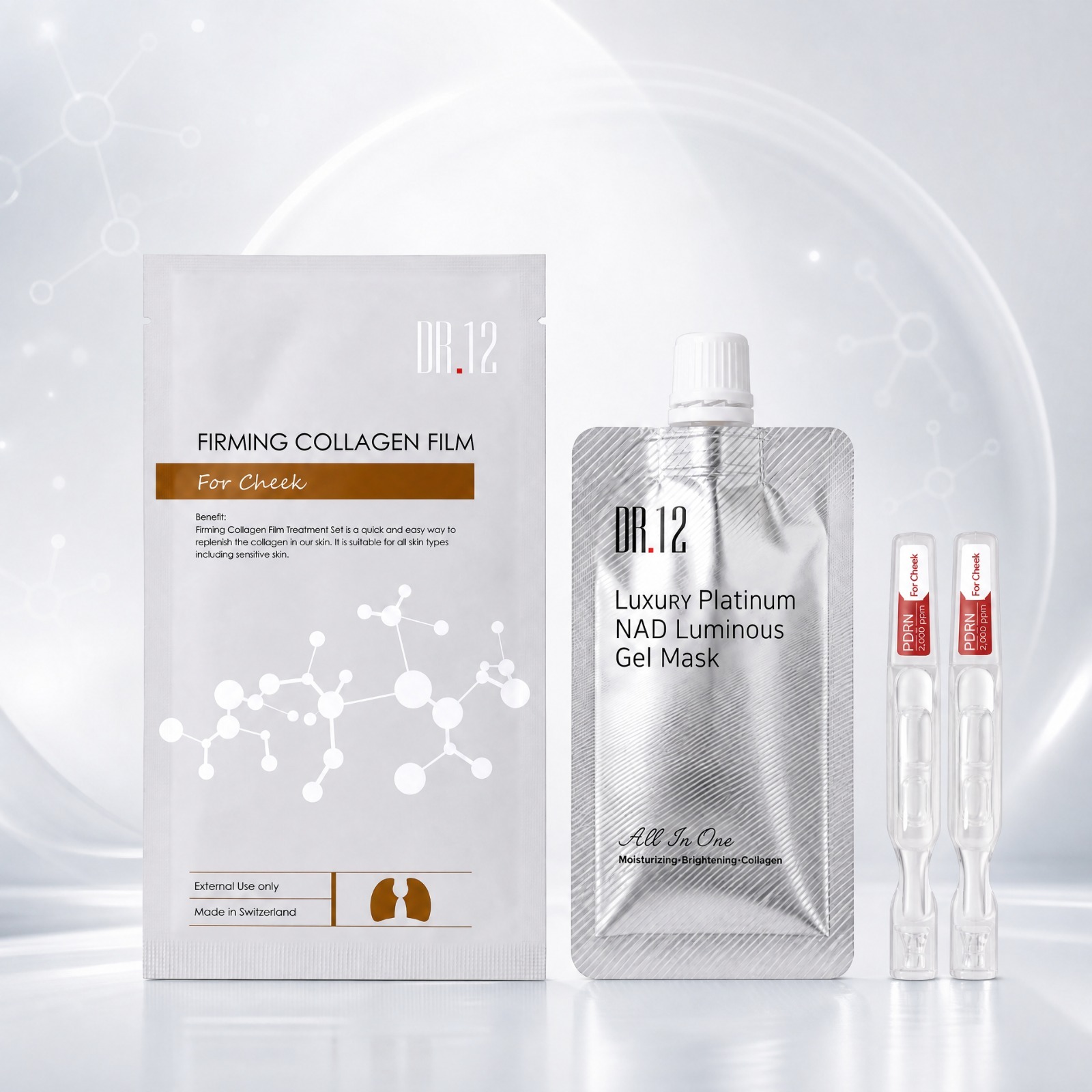 H2) 10M 水光彈急救HOME FACIAL(面)【水光彈精華面膜30ml*1, 填充水光膠原貼(Cheek)*1, 肌底液*2支】