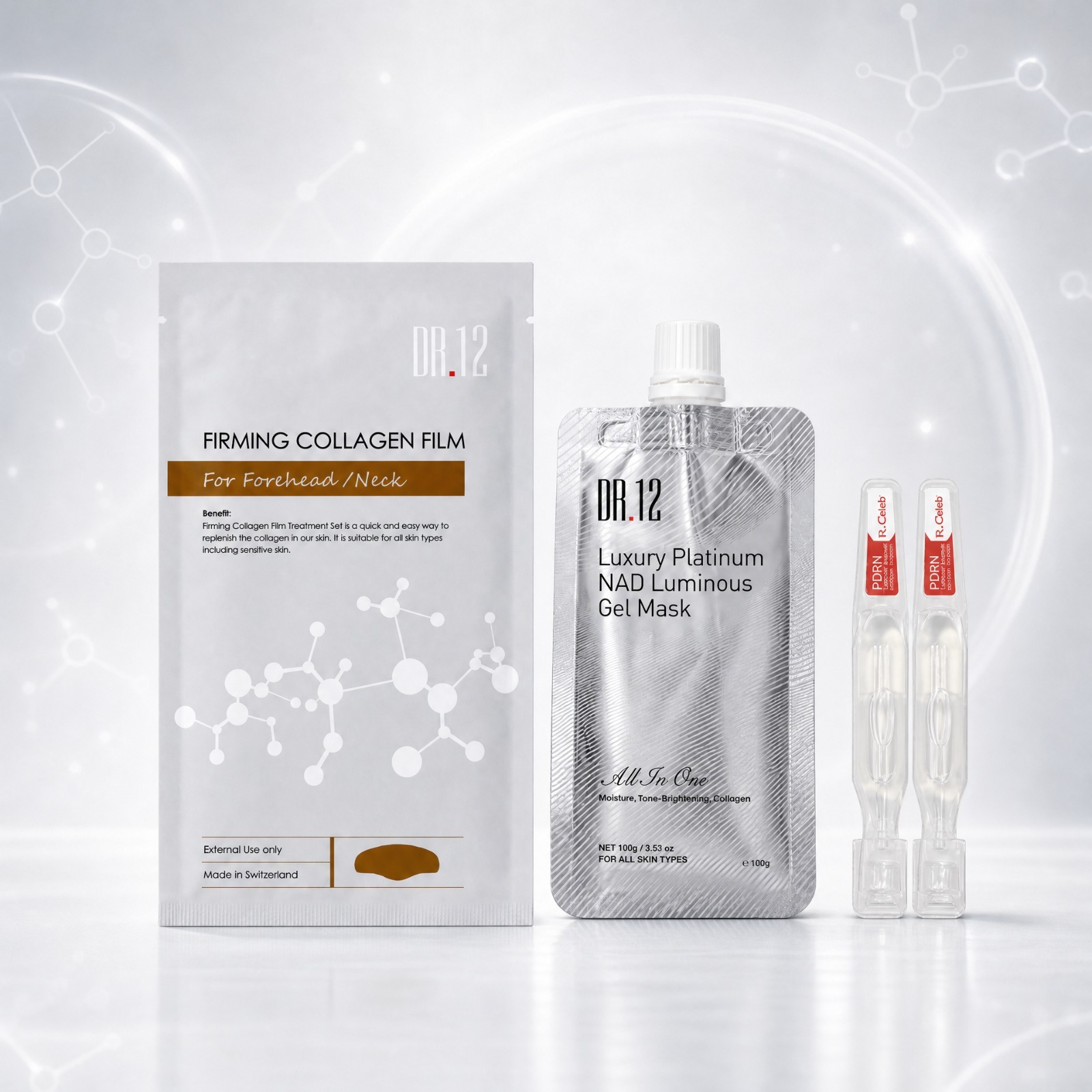H3) 10M 水光彈急救HOME FACIAL(額/頸)【水光彈精華面膜30ML*1, 填充水光膠原貼(Neck)*1, 肌底液*2支】