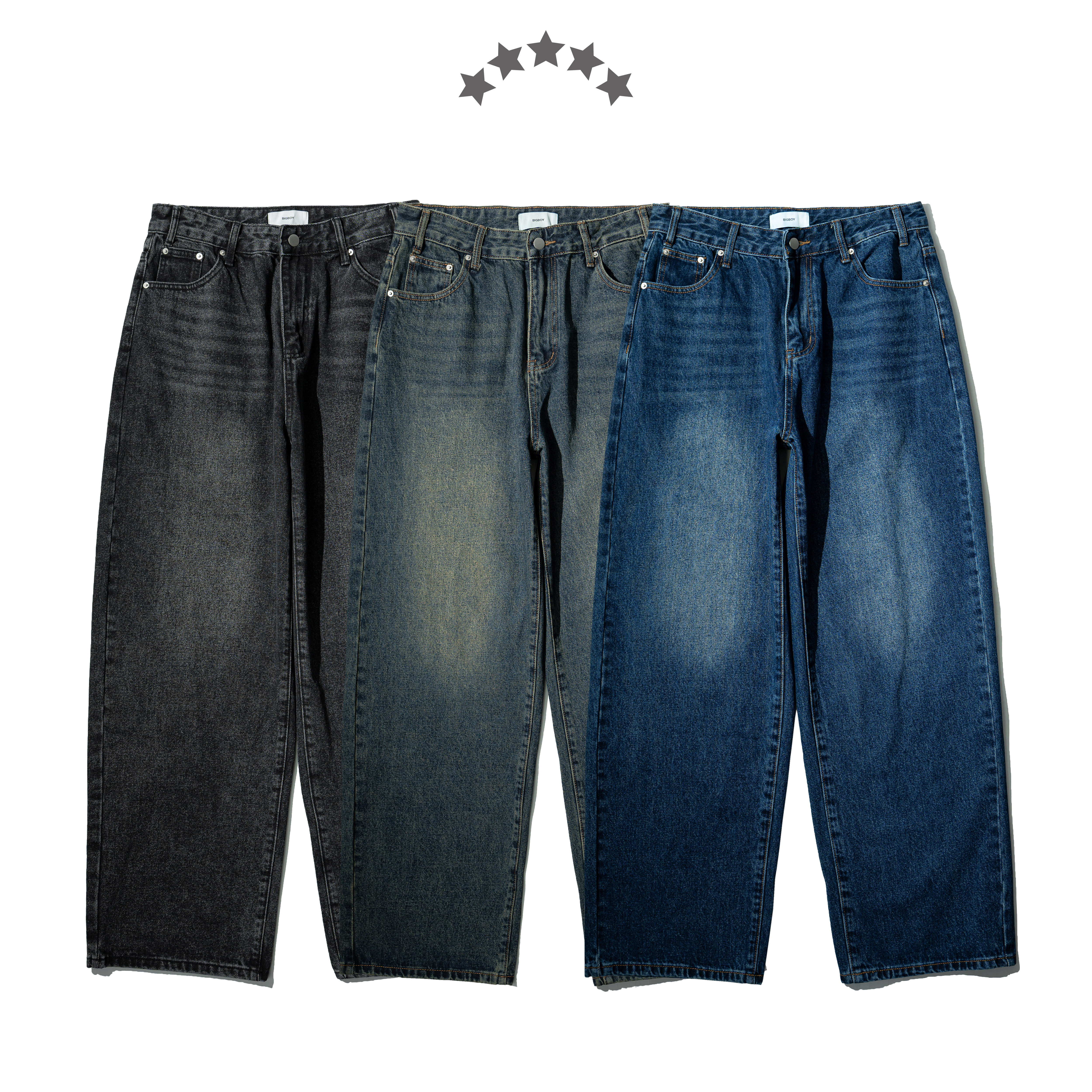 Washed Straight Denim Jeans 直筒水洗牛仔長褲 [B-2685]