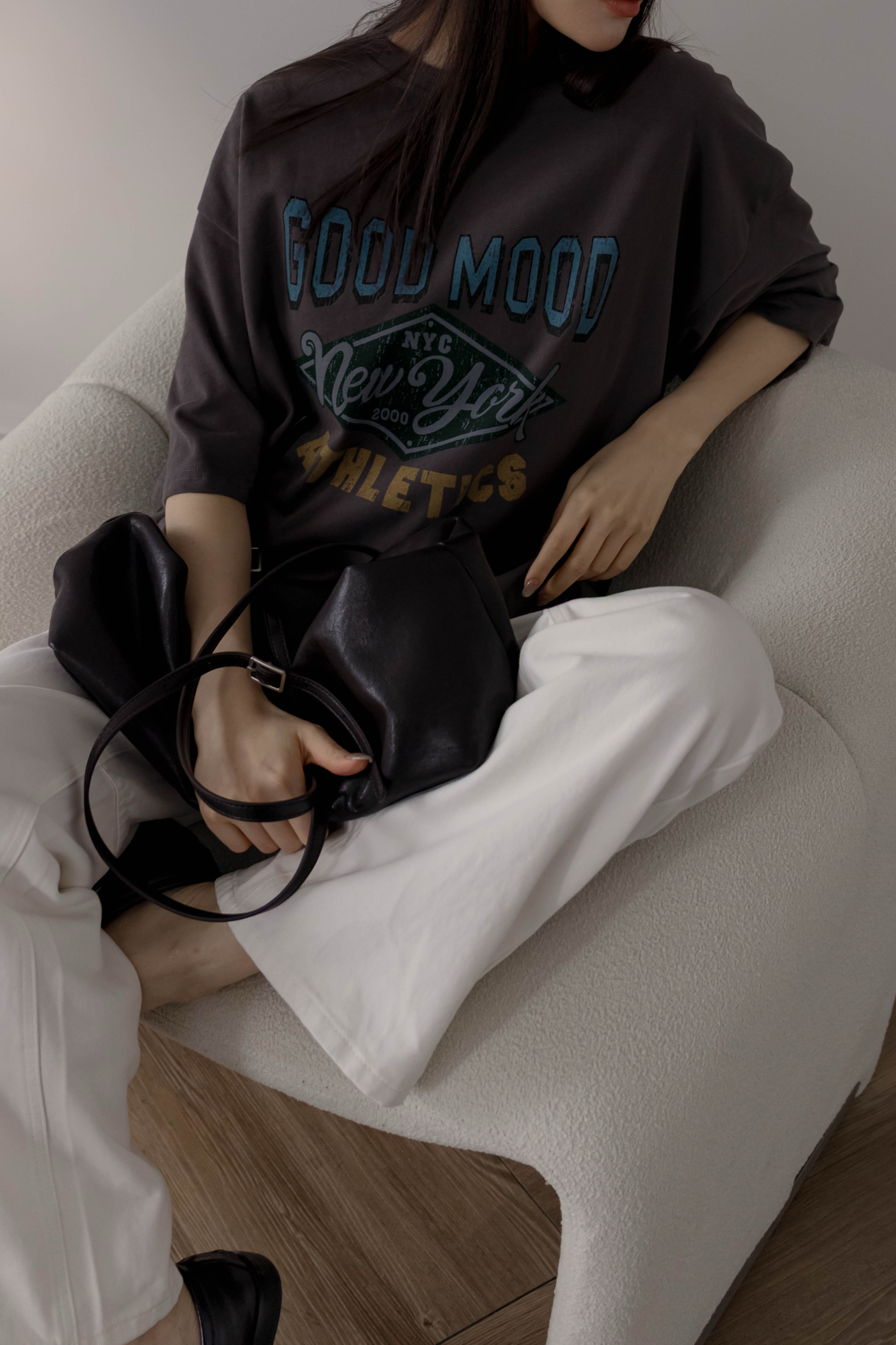 (預購)#AW24美式印刷磨毛Tee(米白/深灰/咖)