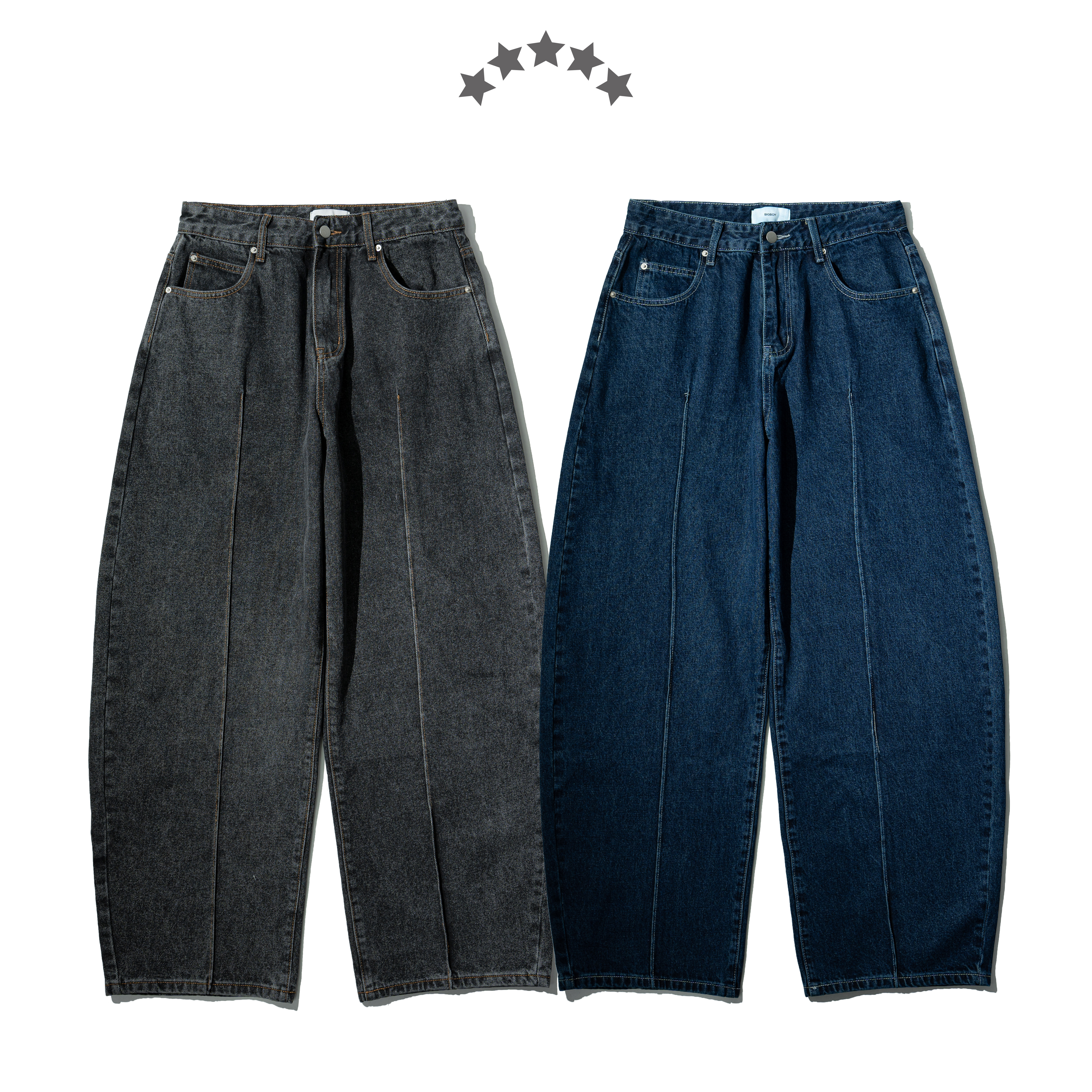 Curved Seam Denim Jeans 車線 彎刀牛仔長褲 [B-2692]