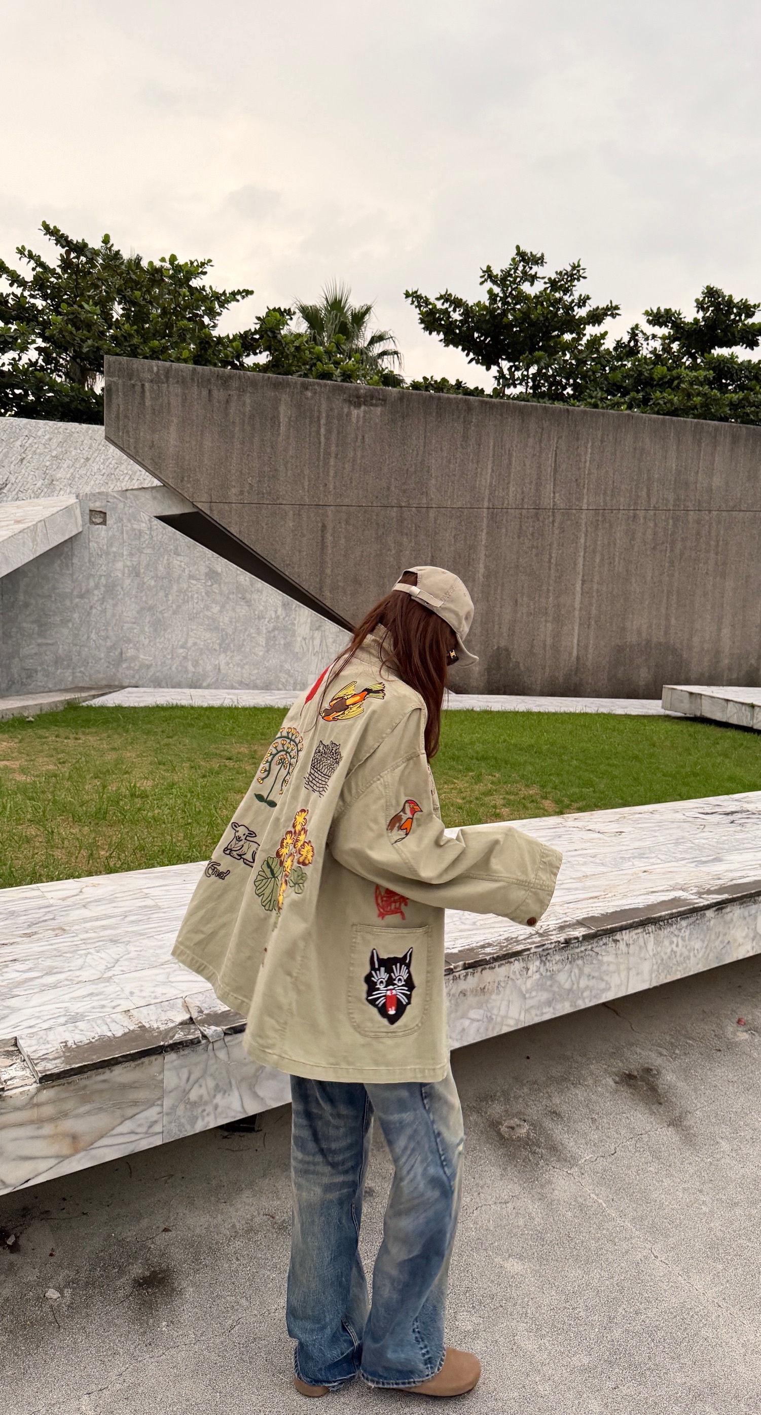 中國風刺繡帆布外套