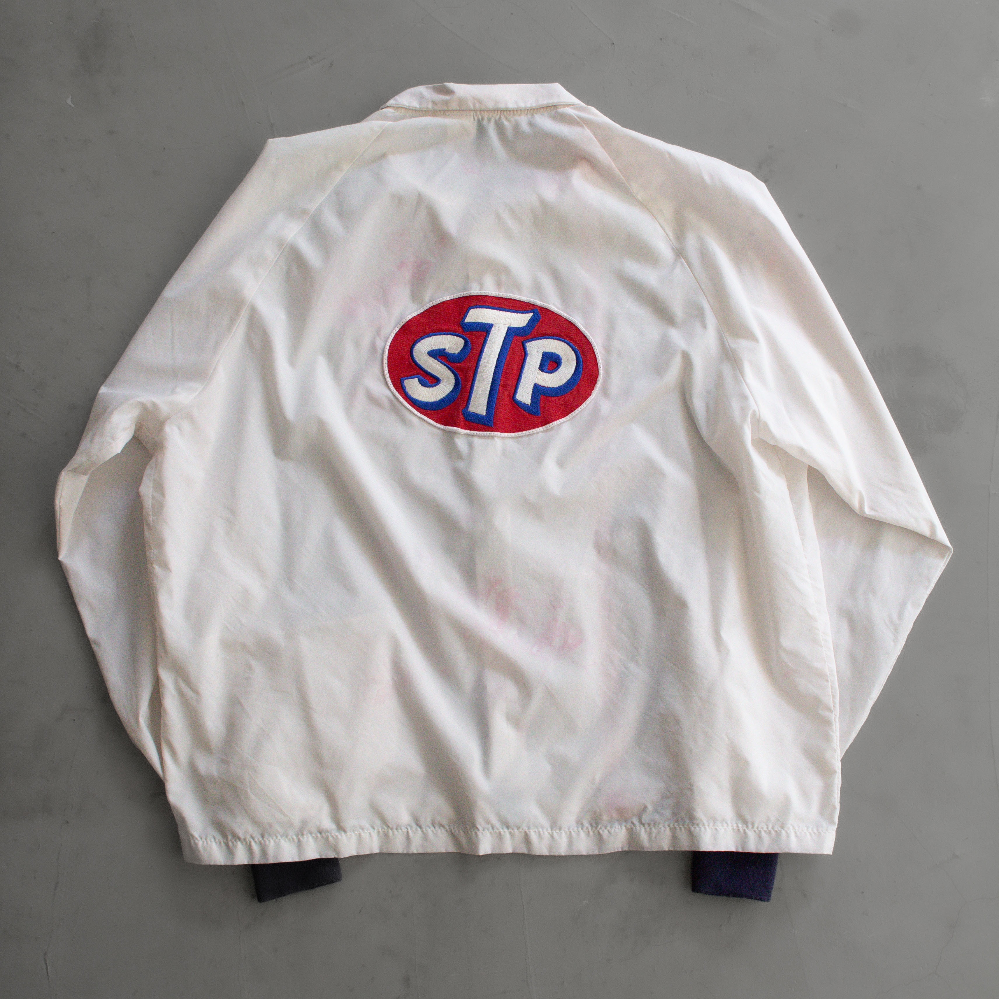 70S STP RACING JACKET 美國製 潤滑油 白色 防風 賽車 外套