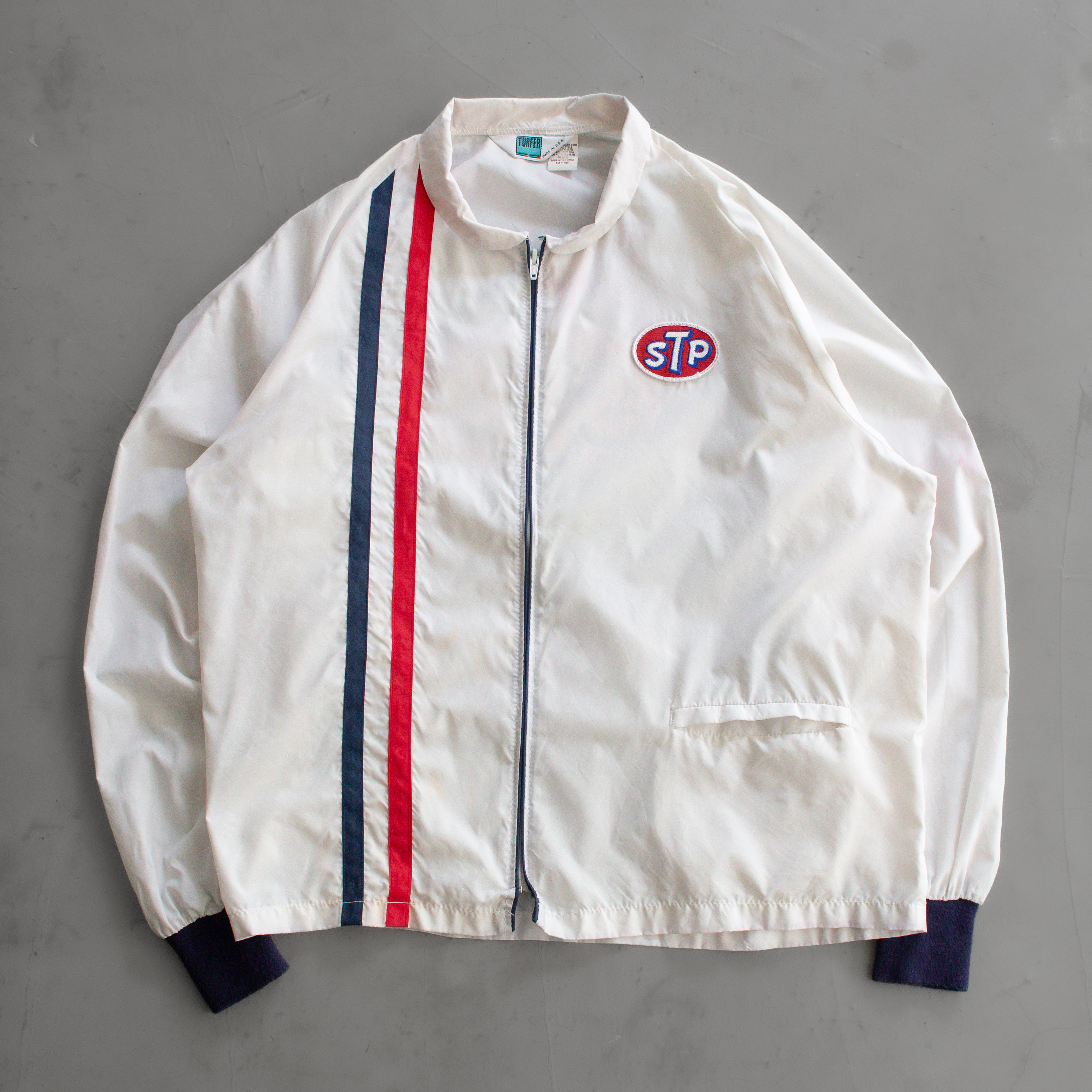 70S STP RACING JACKET 美國製 潤滑油 白色 防風 賽車 外套