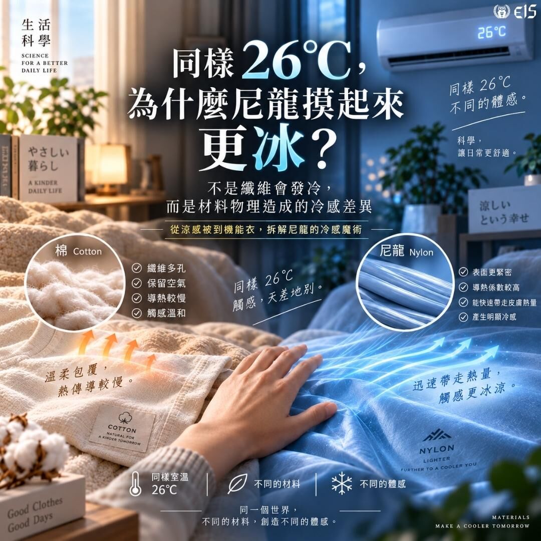 為什麼冷氣房裡的涼感POLO一摸就冰?解密「尼龍」身上的散熱密碼